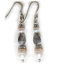 Silber Ohrringe mit Perlen