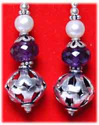  Ohrringe  Perlen Amethyst
