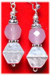  Ohrringe  Rosenquarz