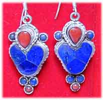 Inlay Ohrringe Lapislazuli