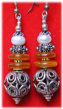  Ohrringe  Chalcedon/Perlen